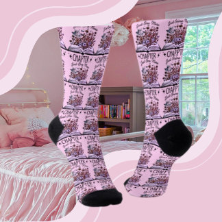 Just One More Chapter - Floral Book Lover -Bookish Socken