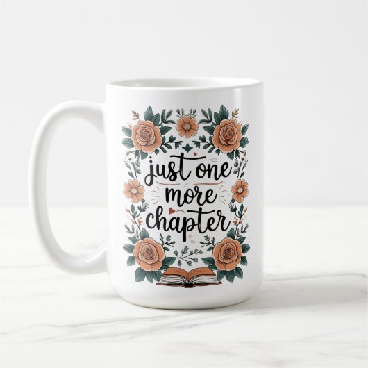Just One More Chapter – Floral Book Lover Kaffeetasse (Links)
