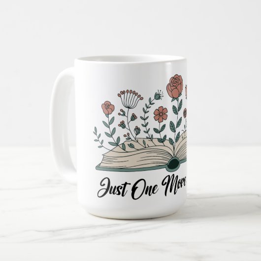 Just One More Chapter – Floral Book Lover Kaffeetasse (Vorderseite Links)