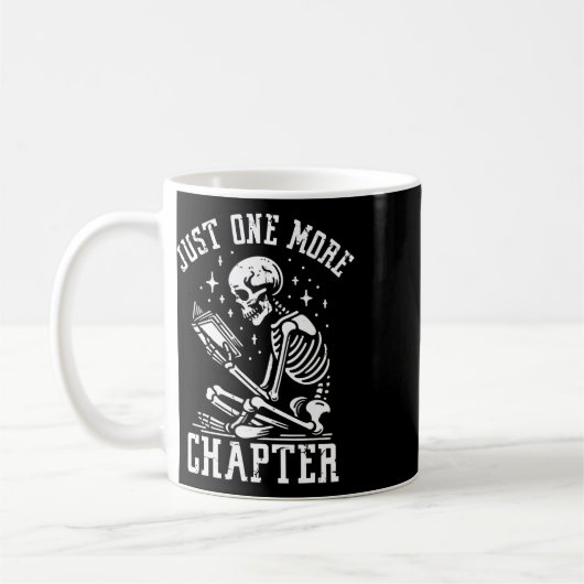 Just One More Chapter, Funny Skeleton Reading Book Kaffeetasse (Links)