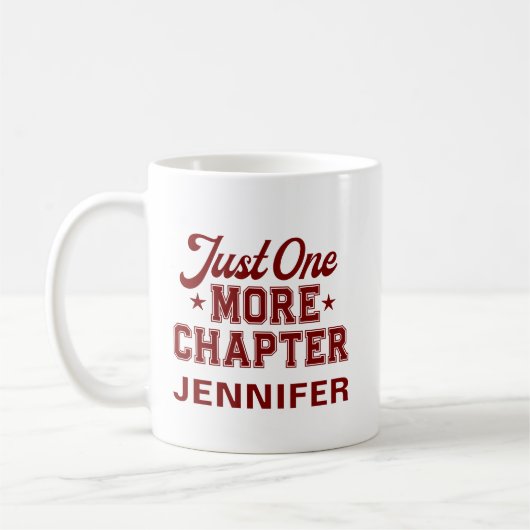 Just One More Chapter Mug Maroon Bookworm Kaffeetasse (Links)