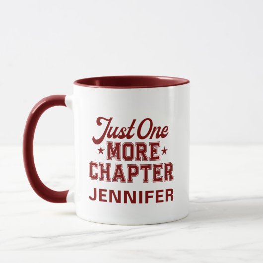 Just One More Chapter Mug Maroon Bookworm Tasse (Links)