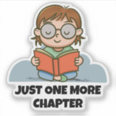 Just One More Chapter, Reading Book Worm Aufkleber (Vorderseite)
