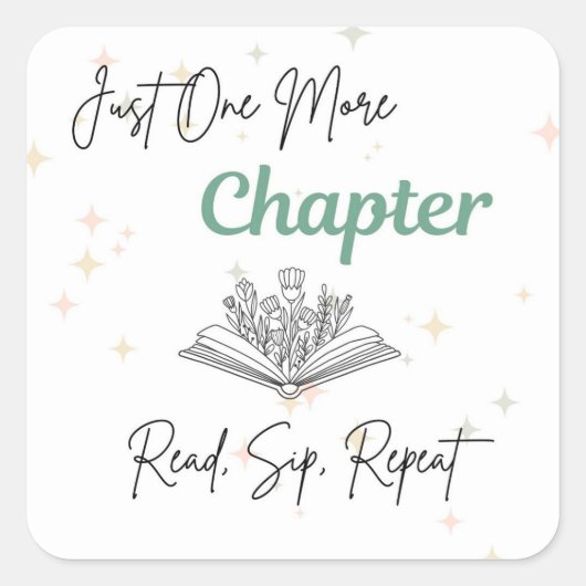 Just One More Chapter Sticker | Book Lover Decal (Vorderseite)