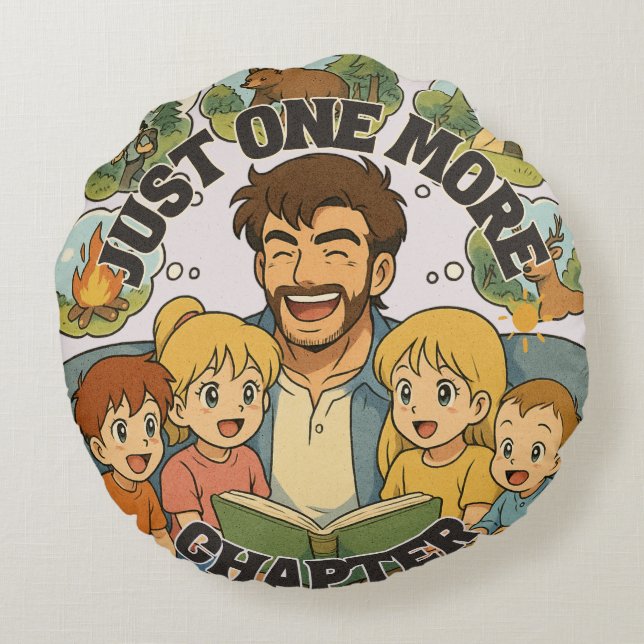 Just One More Chapter Throw Pillow Rundes Kissen (Rückseite)