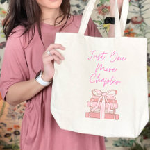 Just one more chapter tote bag gift book lover