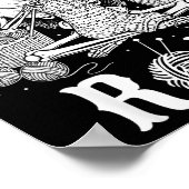 Just One More Row Crochet Skeleton Crocheting Knit Poster (Ecke)