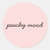 Just Peachy Cute Minimalist Script Design Runder Aufkleber (Vorderseite)