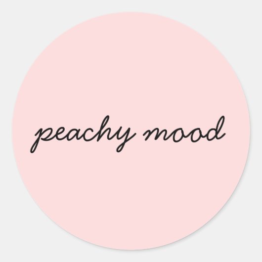 Just Peachy Cute Minimalist Script Design Runder Aufkleber (Vorderseite)