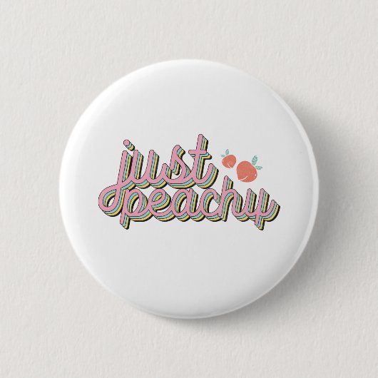 "Just Peachy" Cute Peach Button (Vorderseite)