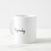 Just Peachy Modern Minimalist Cute Script Design Kaffeetasse (Vorderseite Links)