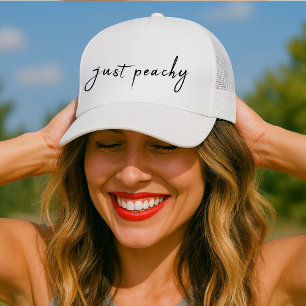 Just Peachy Moderne Minimalistische Niedliche Sc Truckerkappe