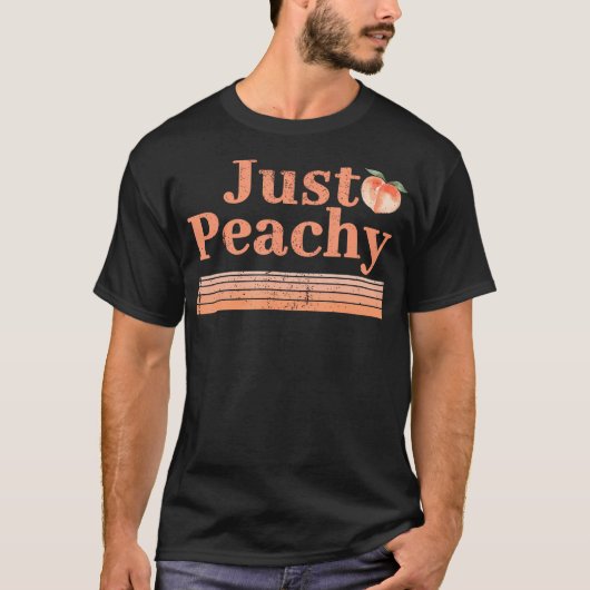 Just Peachy Peaches Sommer Fruit Nostalgie T-Shirt (Vorderseite)