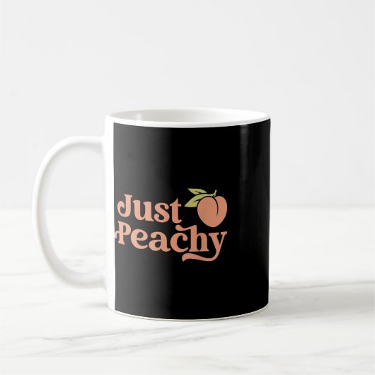 Just Peachy Retro 70er Georgia Pfirsiche Sommer Ob Kaffeetasse (Links)
