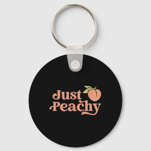 Just Peachy Retro 70er Georgia Pfirsiche Sommer Ob Schlüsselanhänger