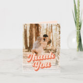 Just Peachy Retro Wedding Vielen Dank Dankeskarte (Vorderseite)