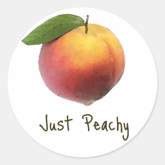Just Peachy Runder Aufkleber (Vorderseite)