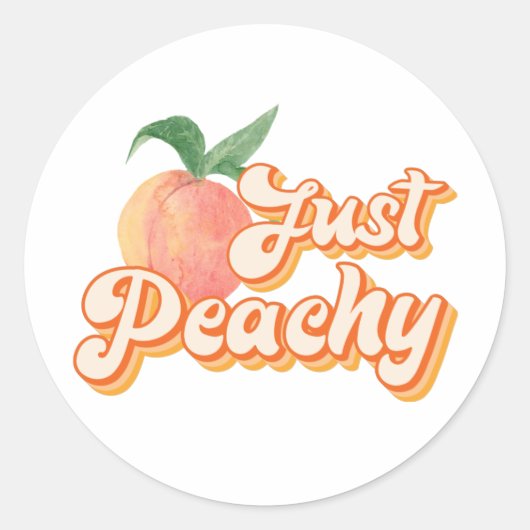 Just Peachy Runder Aufkleber (Vorderseite)