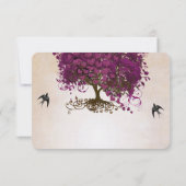Just Peachy Sangria Herz Leaf Tree Wedding RSVP (Rückseite)