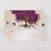 Just Peachy Sangria Herz Leaf Tree Wedding RSVP (Vorne/Hinten)