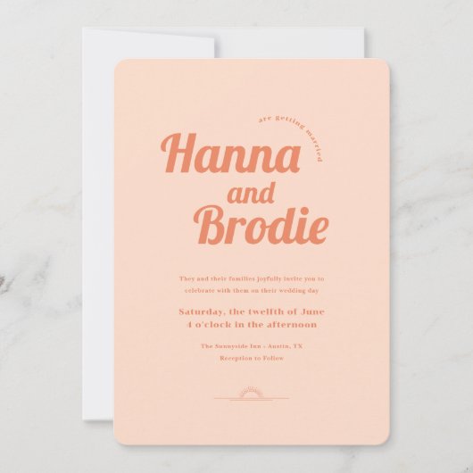 Just Peachy Wedding Einladung (Vorderseite)