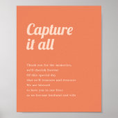 Just Peachy Wedding verfügbar Camera Sign Poster (Vorne)