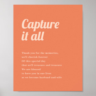 Just Peachy Wedding verfügbar Camera Sign Poster