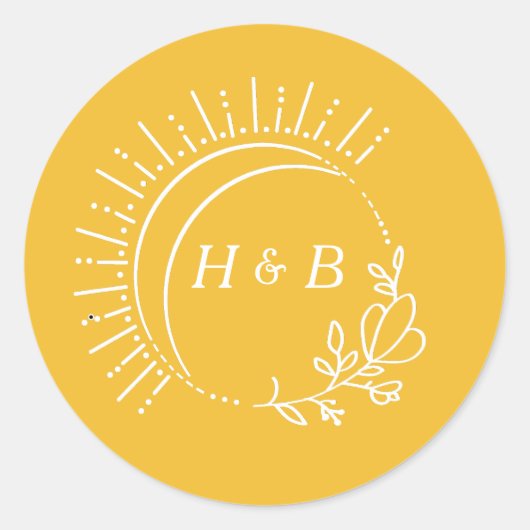 Just Peachy Wedding Vielen Dank Classic Round Stic Runder Aufkleber (Vorderseite)