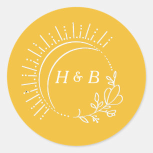 Just Peachy Wedding Vielen Dank Classic Round Stic Runder Aufkleber