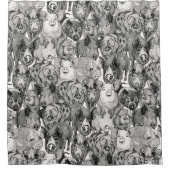 just pigs black half pearl duschvorhang (Vorderseite)