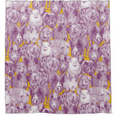 just pigs purple yellow duschvorhang (Vorderseite)