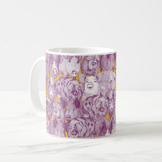 just pigs purple yellow kaffeetasse (Vorderseite Links)