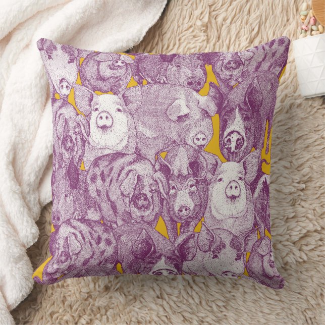just pigs purple yellow kissen (Decke)