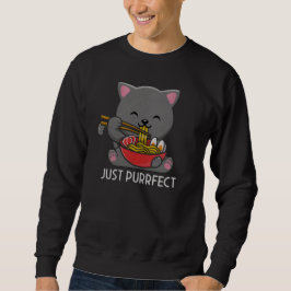 Just Purfect - Cat Eating Ramen Sweatshirt