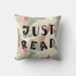Just Read-Abstract Watercolor Book Pillow Kissen