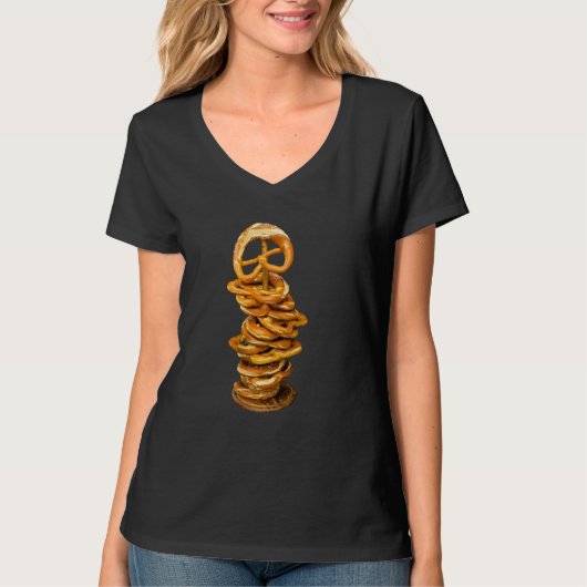 Just Really Like Pretzels Pretzel Tower T-Shirt (Vorderseite)