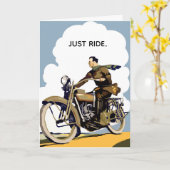 Just Ride Classic Motorrad Vintag Geburtstag Karte (Gelbe Blume)