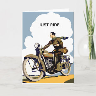 Just Ride Classic Motorrad Vintag Geburtstag Karte