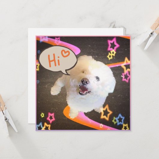 Just Saying "Hi" Karte (Vorderseite/Rückseite Beispiel)