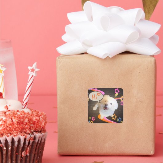 Just Saying "Hi" Quadratischer Aufkleber (Party)