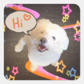 Just Saying "Hi" Quadratischer Aufkleber (Vorderseite)