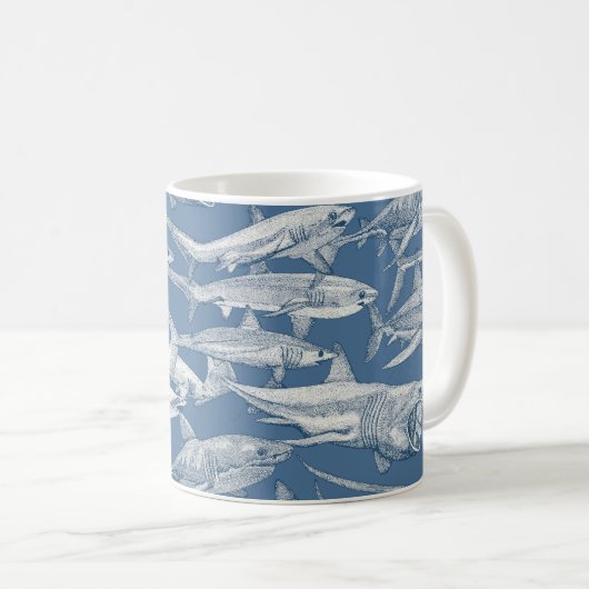 just sharks cobalt denim kaffeetasse (VorderseiteRechts)