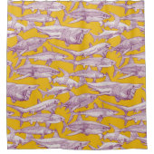 just sharks purple yellow duschvorhang (Vorderseite)