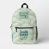 Just Smile Minimalist Design – Elegant Modern Bedruckter Rucksack (Vorderseite)