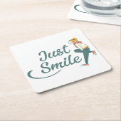 Just Smile Rechteckiger Pappuntersetzer (angewinkelt)