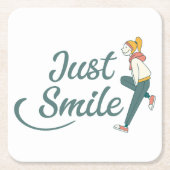 Just Smile Rechteckiger Pappuntersetzer (Vorderseite)