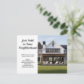 Just Sold Real Anwesen Company Custom House Foto Postkarte (Stehend Vorderseite)