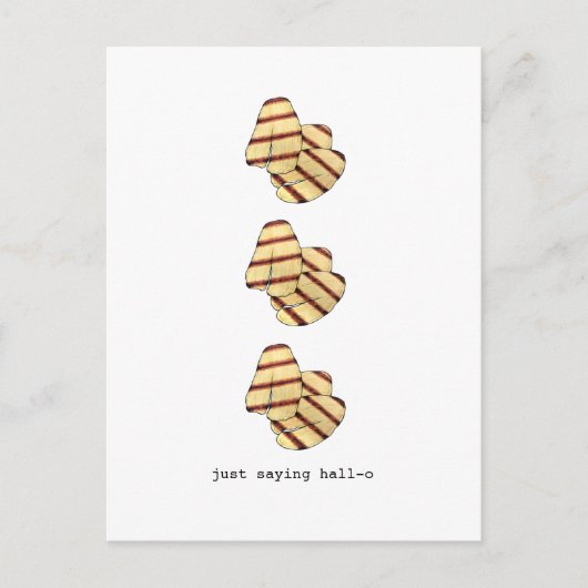 Just Sprichwort Hall-o Hallo Halloumi Käse Funny Postkarte (Vorderseite)