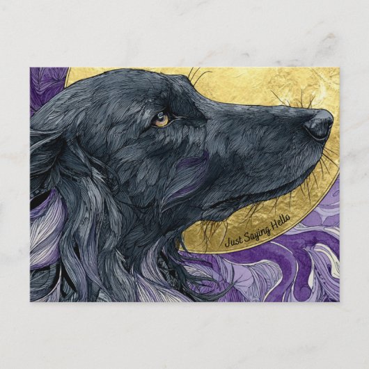 Just Sprichwort Hallo Hund Postcard Postkarte (Vorderseite)