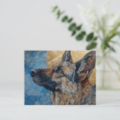 Just Sprichwort Hallo Hund Postcard Postkarte (Stehend Vorderseite)